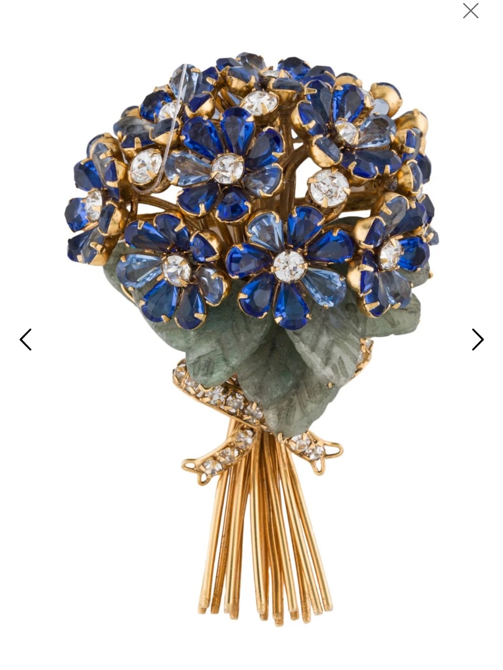 Gold-Tone Designer-Signed Flower Bouquet Brooch